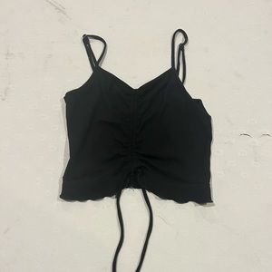 Black tie up crop top